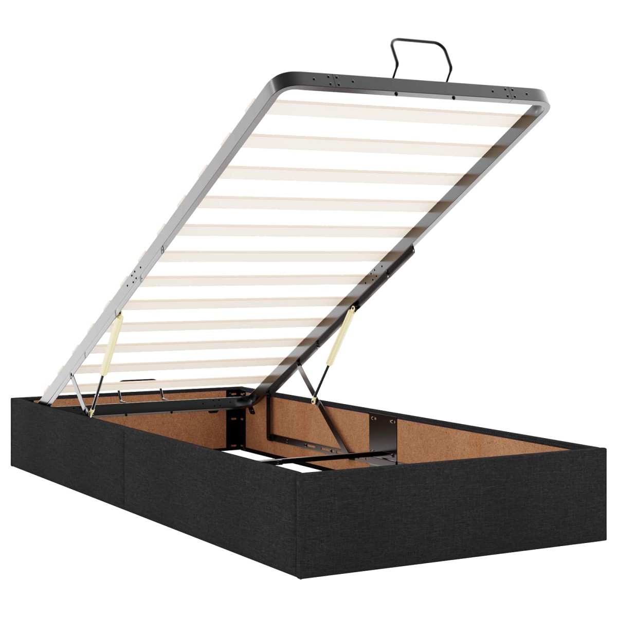 vidaXL Κρεβάτι Ottoman με στρώμα με κεφαλάρι Μαύρο 80 x 200 cm Ύφασμα