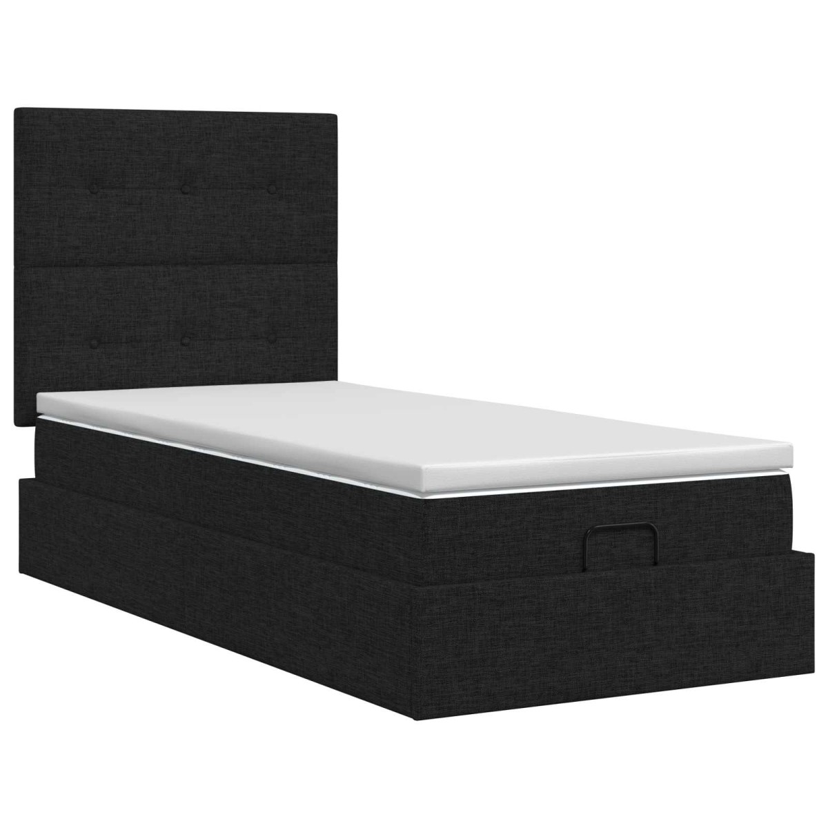vidaXL Κρεβάτι Ottoman με στρώμα με κεφαλάρι Μαύρο 80 x 200 cm Ύφασμα