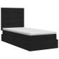 vidaXL Κρεβάτι Ottoman με στρώμα με κεφαλάρι Μαύρο 80 x 200 cm Ύφασμα