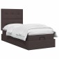 vidaXL Κρεβάτι Ottoman με στρώμα Σκούρο Καφέ 80 x 200 cm Ύφασμα