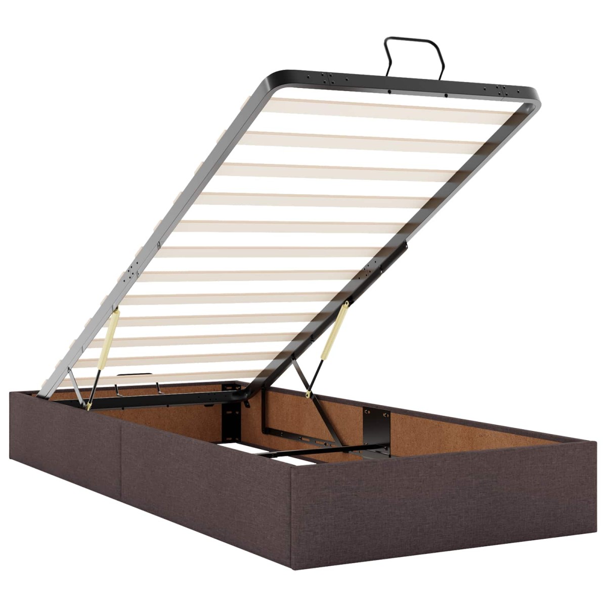 vidaXL Κρεβάτι Ottoman με στρώμα Σκούρο Καφέ 80 x 200 cm Ύφασμα