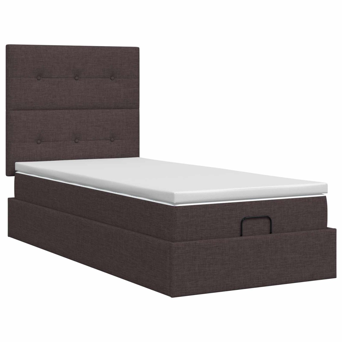 vidaXL Κρεβάτι Ottoman με στρώμα Σκούρο Καφέ 80 x 200 cm Ύφασμα