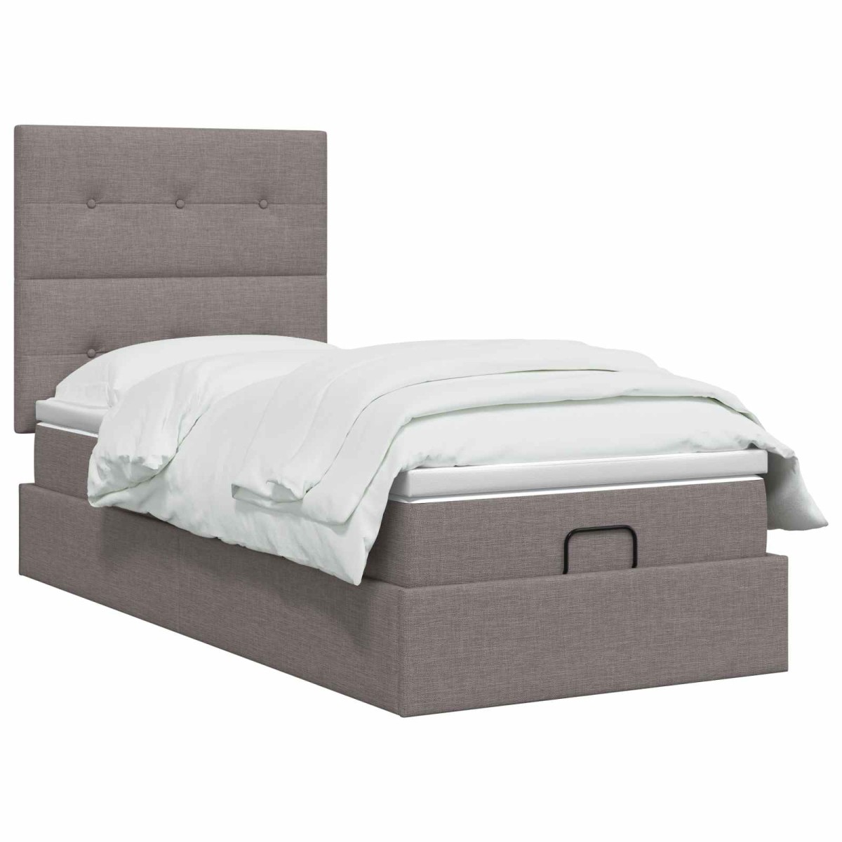 vidaXL Κρεβάτι Ottoman με στρώμα με κεφαλάρι Taupe 90 x 200 cm Ύφασμα