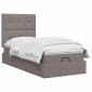 vidaXL Κρεβάτι Ottoman με στρώμα με κεφαλάρι Taupe 90 x 200 cm Ύφασμα