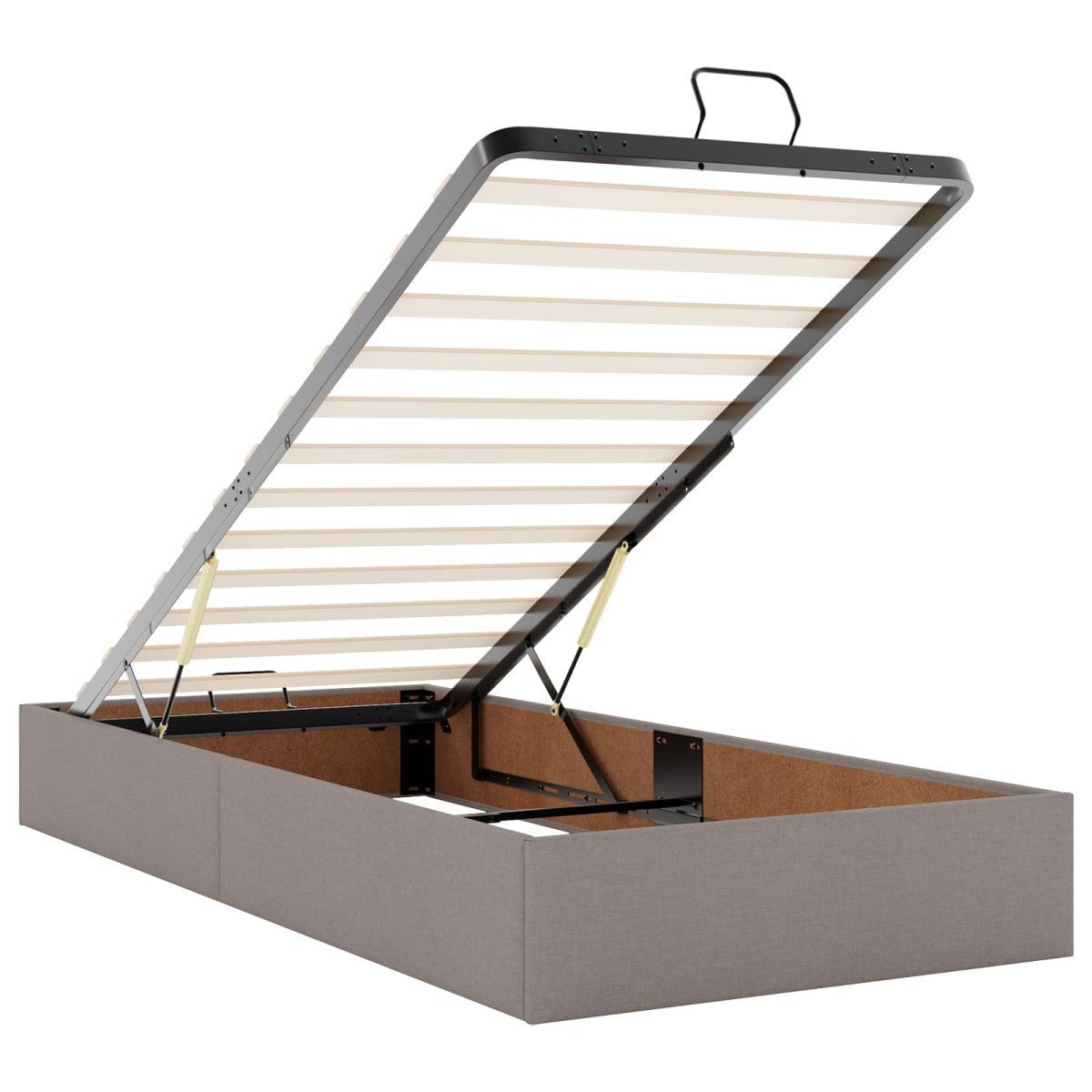 vidaXL Κρεβάτι Ottoman με στρώμα με κεφαλάρι Taupe 90 x 200 cm Ύφασμα