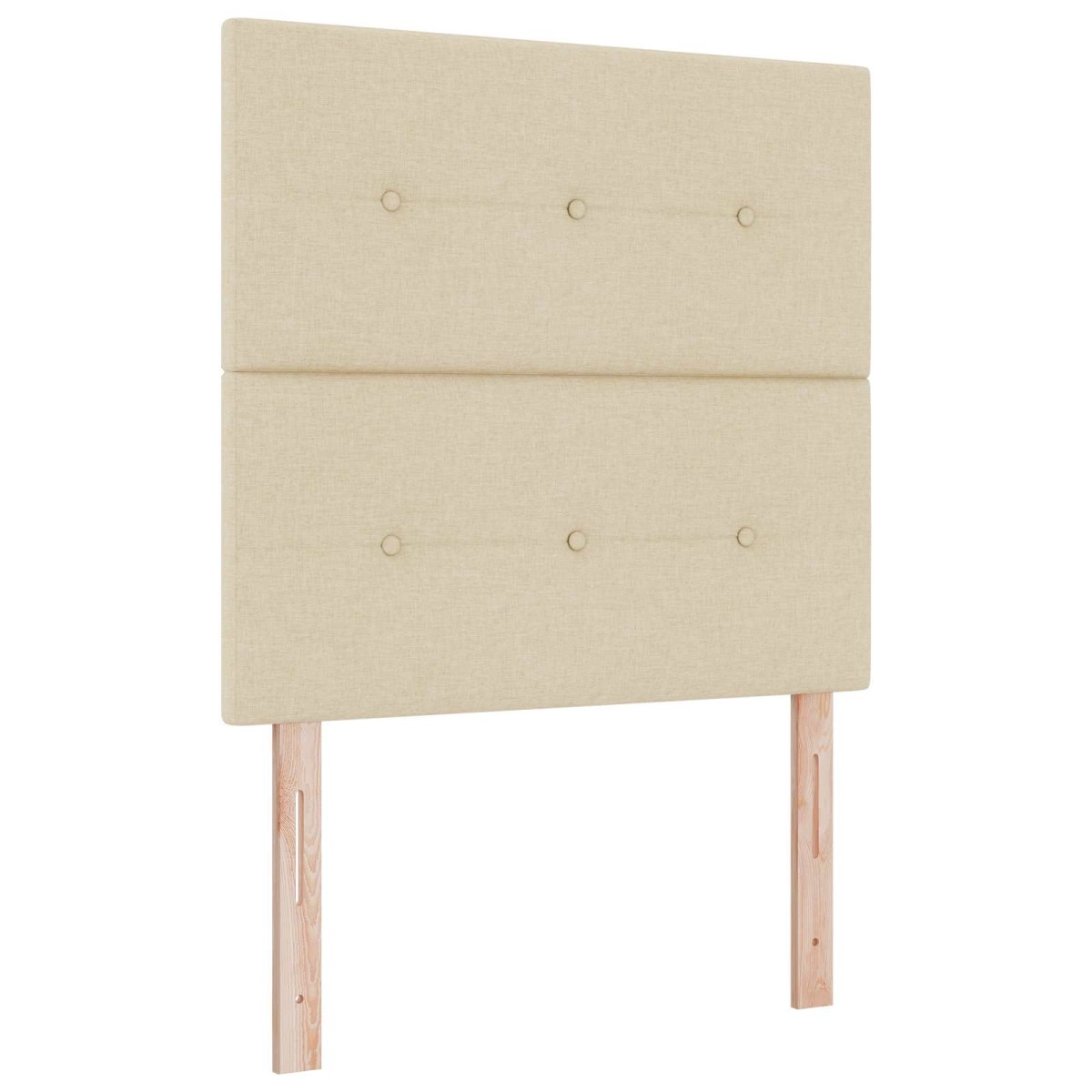 vidaXL Κρεβάτι Ottoman με στρώμα με κεφαλάρι Κρεμ 90 x 200 cm Ύφασμα