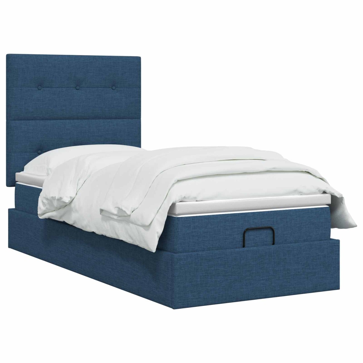 vidaXL Κρεβάτι Ottoman με στρώμα με κεφαλάρι Μπλε 100 x 200 cm Ύφασμα