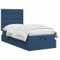 vidaXL Κρεβάτι Ottoman με στρώμα με κεφαλάρι Μπλε 100 x 200 cm Ύφασμα