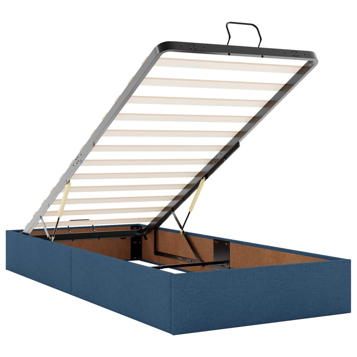 vidaXL Κρεβάτι Ottoman με στρώμα με κεφαλάρι Μπλε 100 x 200 cm Ύφασμα