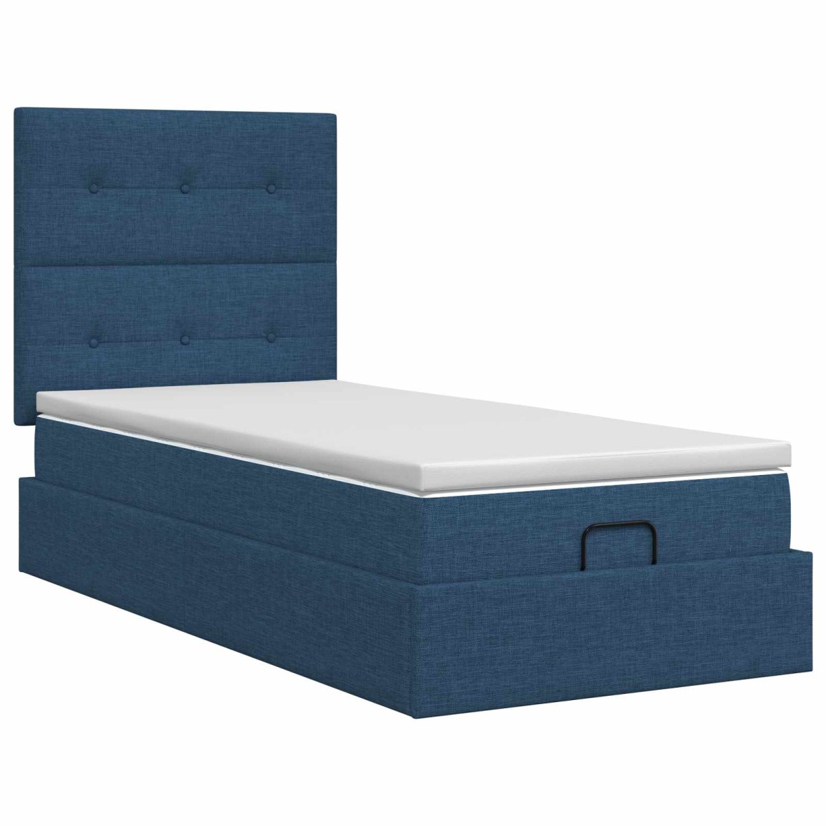 vidaXL Κρεβάτι Ottoman με στρώμα με κεφαλάρι Μπλε 100 x 200 cm Ύφασμα