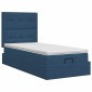 vidaXL Κρεβάτι Ottoman με στρώμα με κεφαλάρι Μπλε 100 x 200 cm Ύφασμα