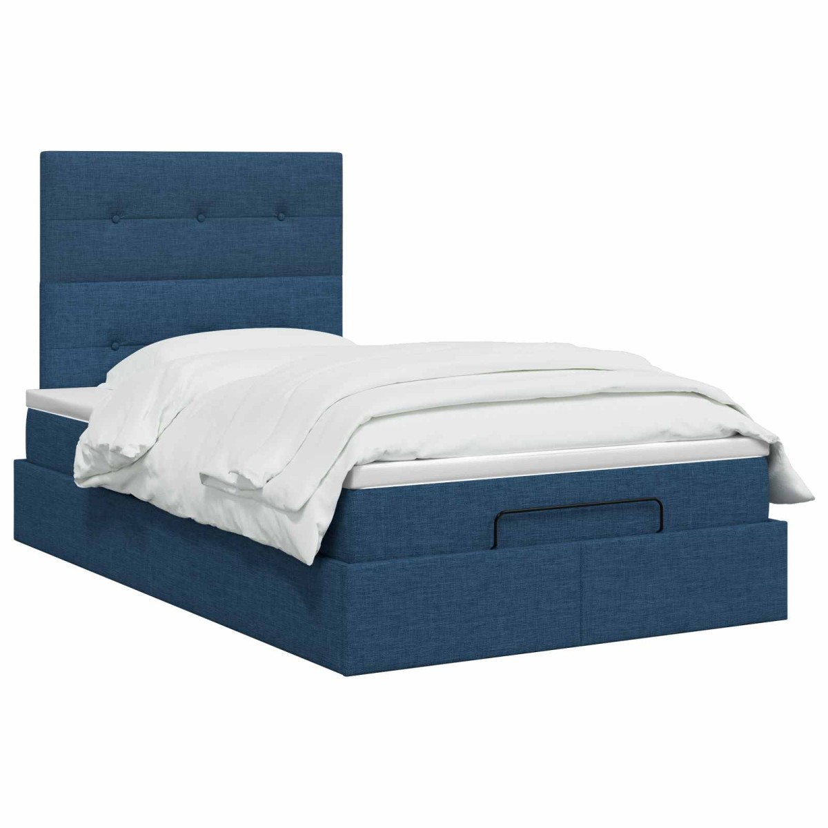 vidaXL Κρεβάτι Ottoman με στρώμα με κεφαλάρι Μπλε 120 x 190 cm Ύφασμα