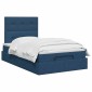 vidaXL Κρεβάτι Ottoman με στρώμα με κεφαλάρι Μπλε 120 x 190 cm Ύφασμα