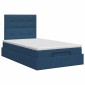 vidaXL Κρεβάτι Ottoman με στρώμα με κεφαλάρι Μπλε 120 x 190 cm Ύφασμα