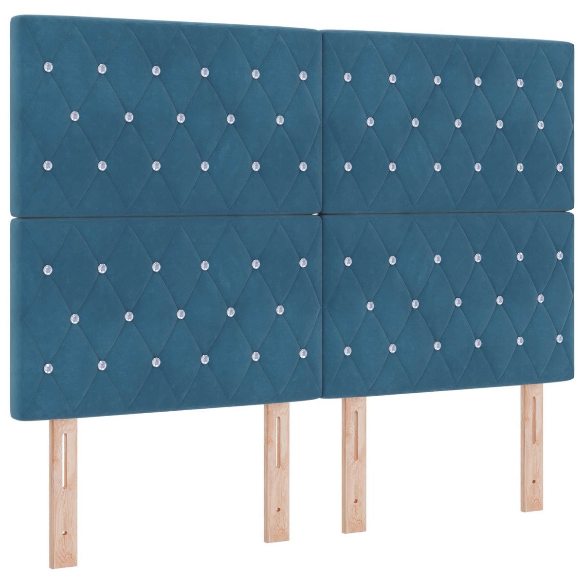 vidaXL Κρεβάτι Ottoman με στρώμα Σκούρο Μπλε 140 x 200 cm Βελούδο