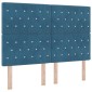 vidaXL Κρεβάτι Ottoman με στρώμα Σκούρο Μπλε 140 x 200 cm Βελούδο
