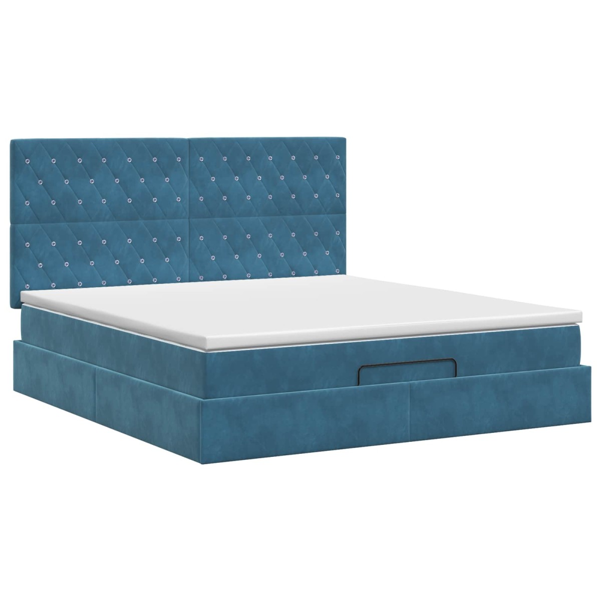 vidaXL Κρεβάτι Ottoman με στρώμα Σκούρο Μπλε 140 x 200 cm Βελούδο