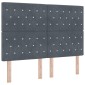 vidaXL Κρεβάτι Ottoman με στρώμα Σκούρο Γκρι 160 x 200 cm Βελούδο