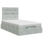 vidaXL Κρεβάτι Ottoman με στρώμα Ανοιχτό γκρι 120 x 190 cm Βελούδο
