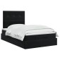 vidaXL Κρεβάτι Ottoman με στρώμα Μαύρο 120 x 190 cm Βελούδο