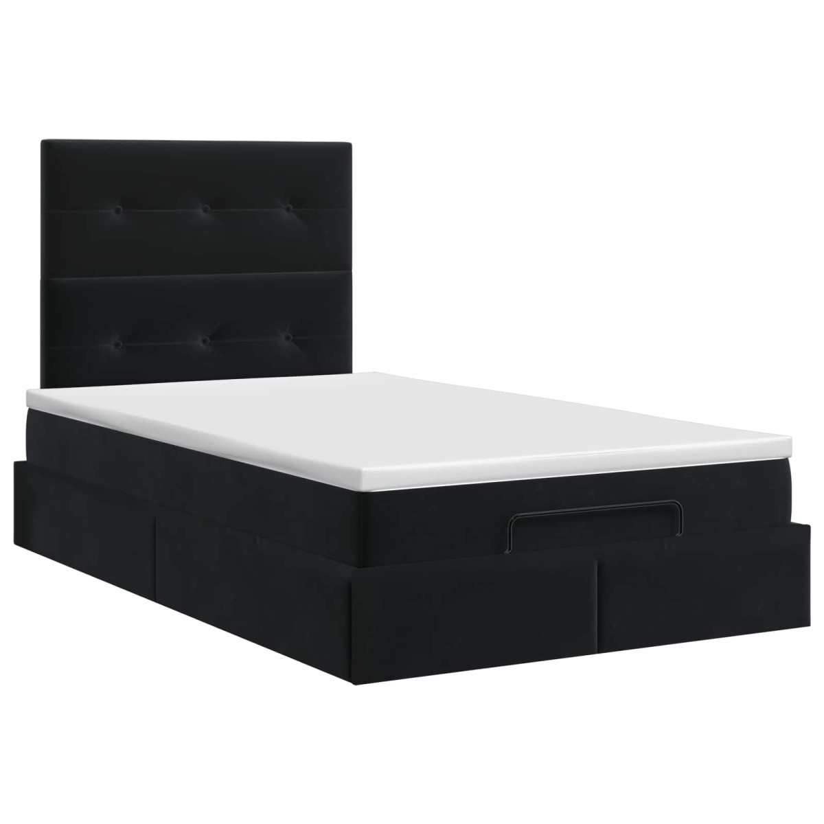 vidaXL Κρεβάτι Ottoman με στρώμα Μαύρο 120 x 190 cm Βελούδο