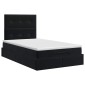 vidaXL Κρεβάτι Ottoman με στρώμα Μαύρο 120 x 190 cm Βελούδο