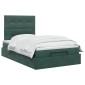 vidaXL Κρεβάτι Ottoman με στρώμα Σκούρο Πράσινο 120 x 190 cm Βελούδο