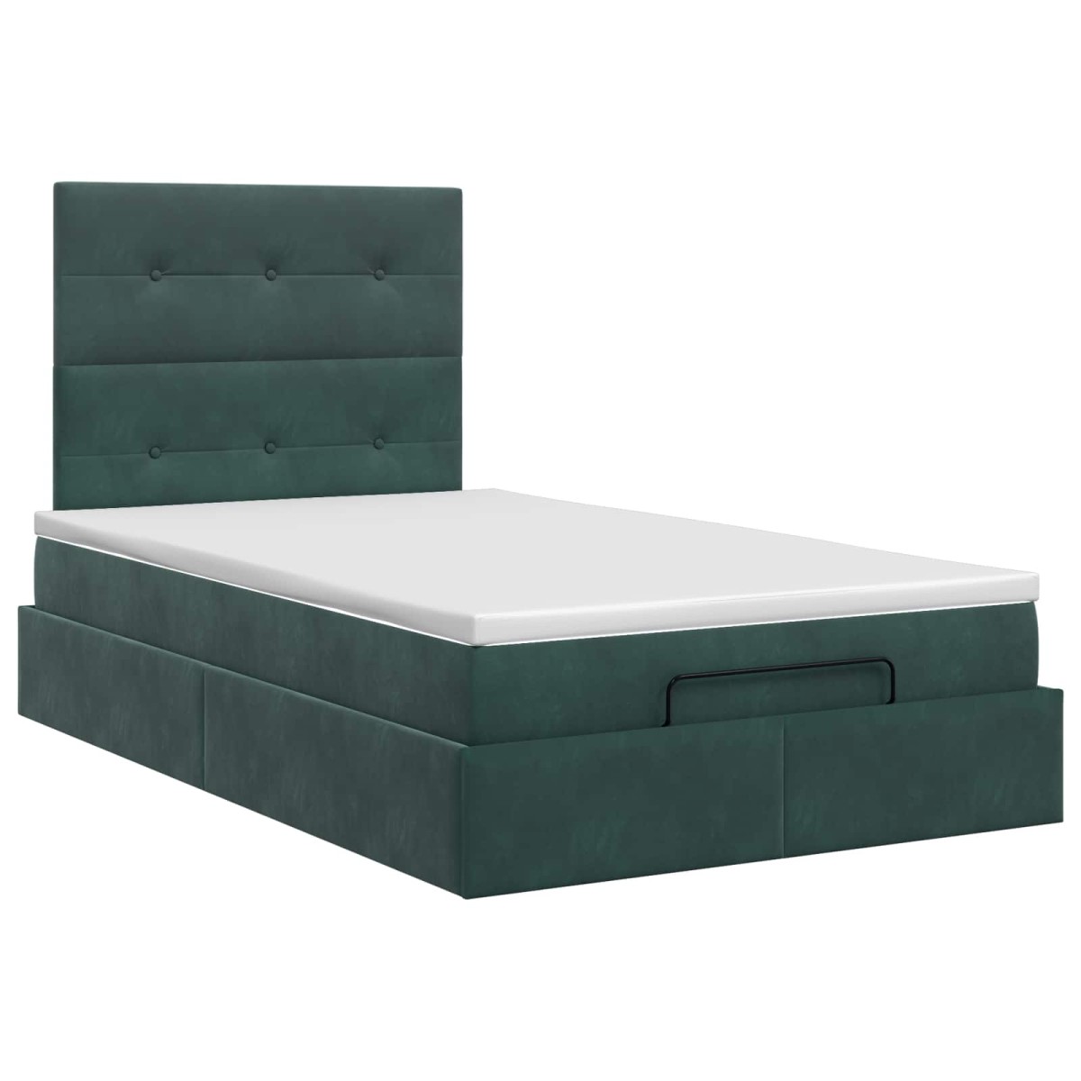 vidaXL Κρεβάτι Ottoman με στρώμα Σκούρο Πράσινο 120 x 190 cm Βελούδο