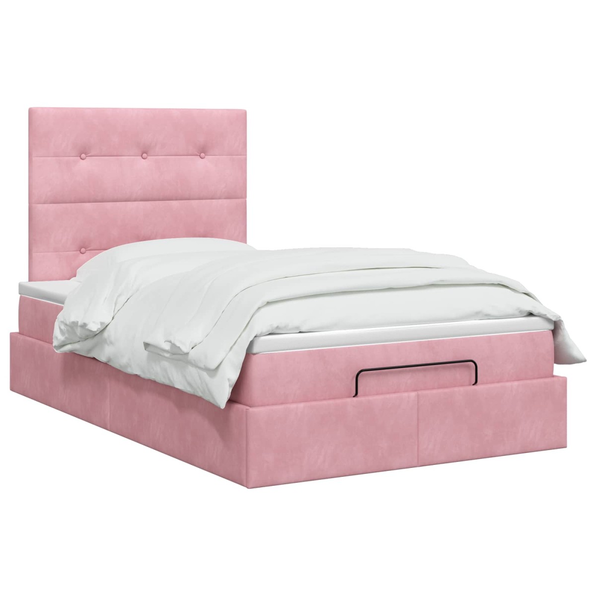 vidaXL Κρεβάτι Ottoman με στρώμα με κεφαλάρι Ροζ 120 x 190 cm Βελούδο