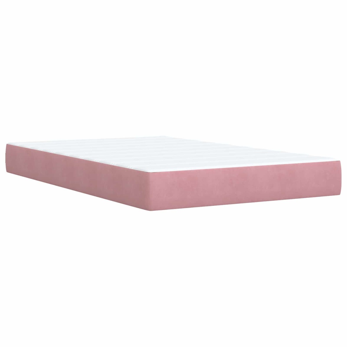 vidaXL Κρεβάτι Ottoman με στρώμα με κεφαλάρι Ροζ 120 x 190 cm Βελούδο
