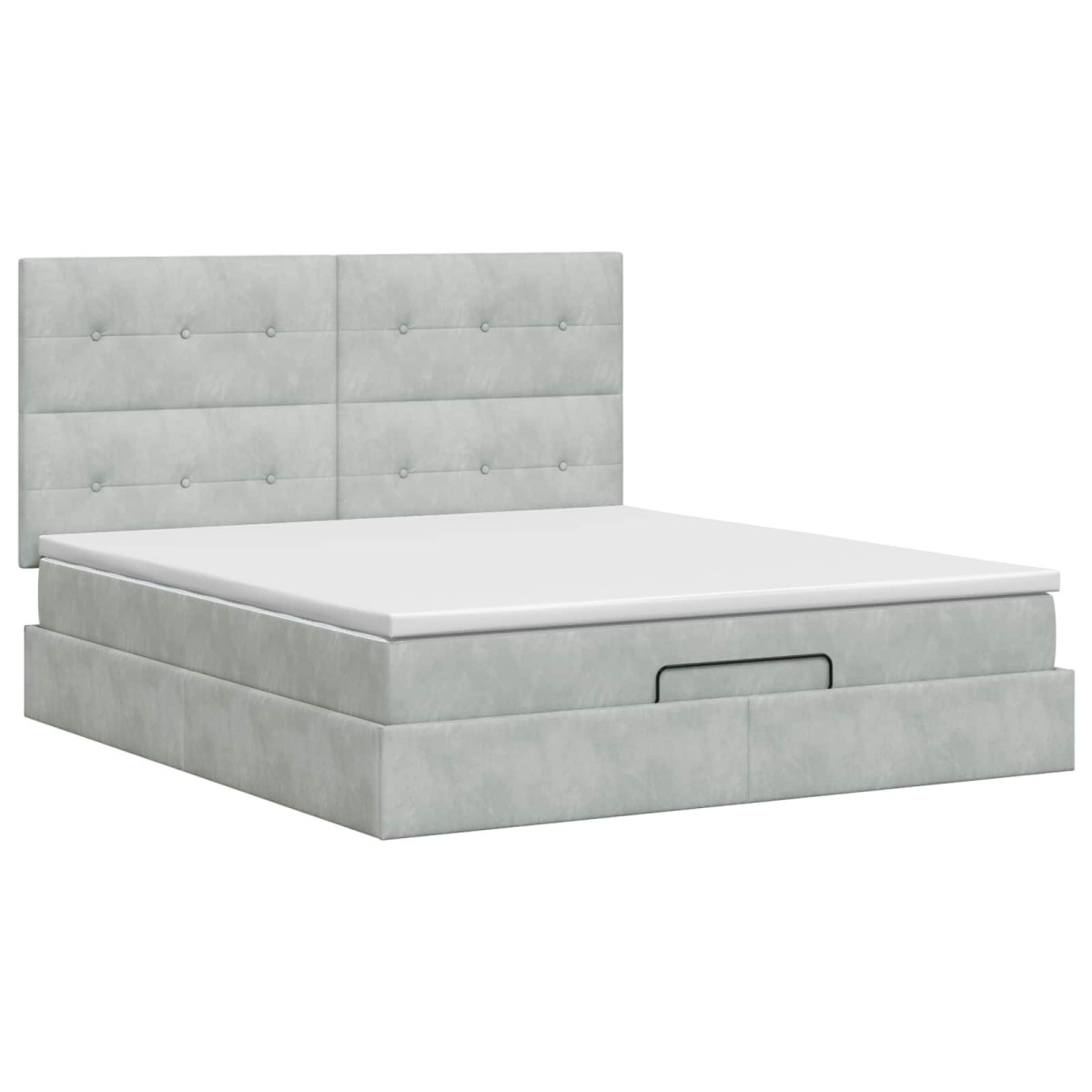 vidaXL Κρεβάτι Ottoman με στρώμα Ανοιχτό γκρι 140 x 190 cm Βελούδο