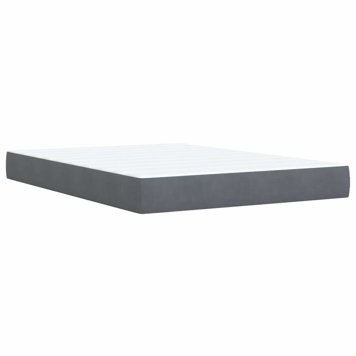 vidaXL Κρεβάτι Ottoman με στρώμα Σκούρο Γκρι 140 x 190 cm Βελούδο