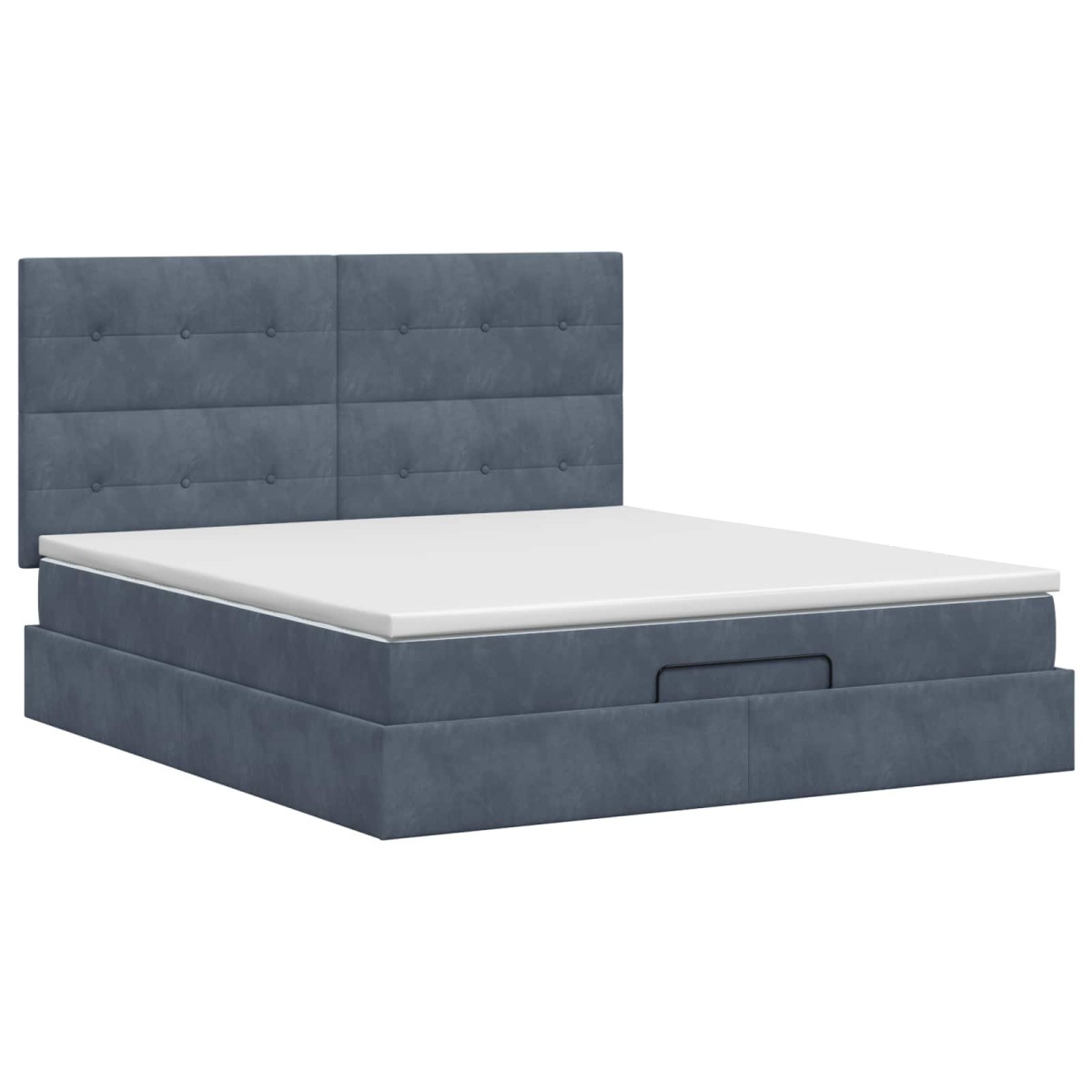 vidaXL Κρεβάτι Ottoman με στρώμα Σκούρο Γκρι 140 x 190 cm Βελούδο