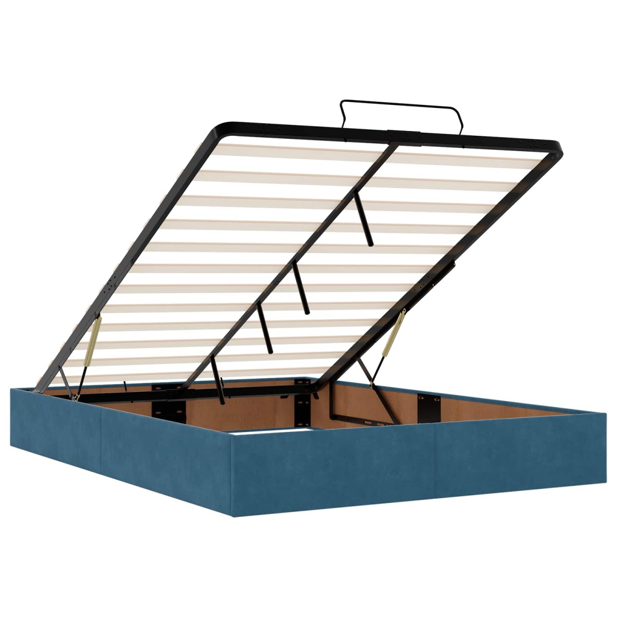 vidaXL Κρεβάτι Ottoman με στρώμα Σκούρο Μπλε 140 x 190 cm Βελούδο