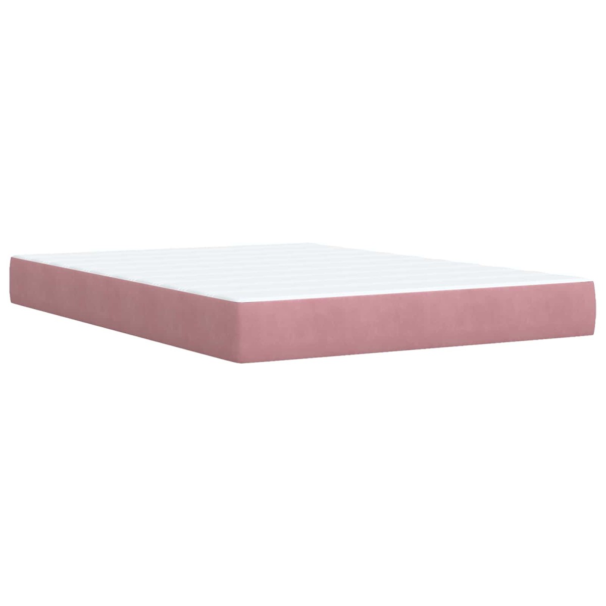 vidaXL Κρεβάτι Ottoman με στρώμα με κεφαλάρι Ροζ 140 x 190 cm Βελούδο