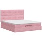 vidaXL Κρεβάτι Ottoman με στρώμα με κεφαλάρι Ροζ 140 x 190 cm Βελούδο