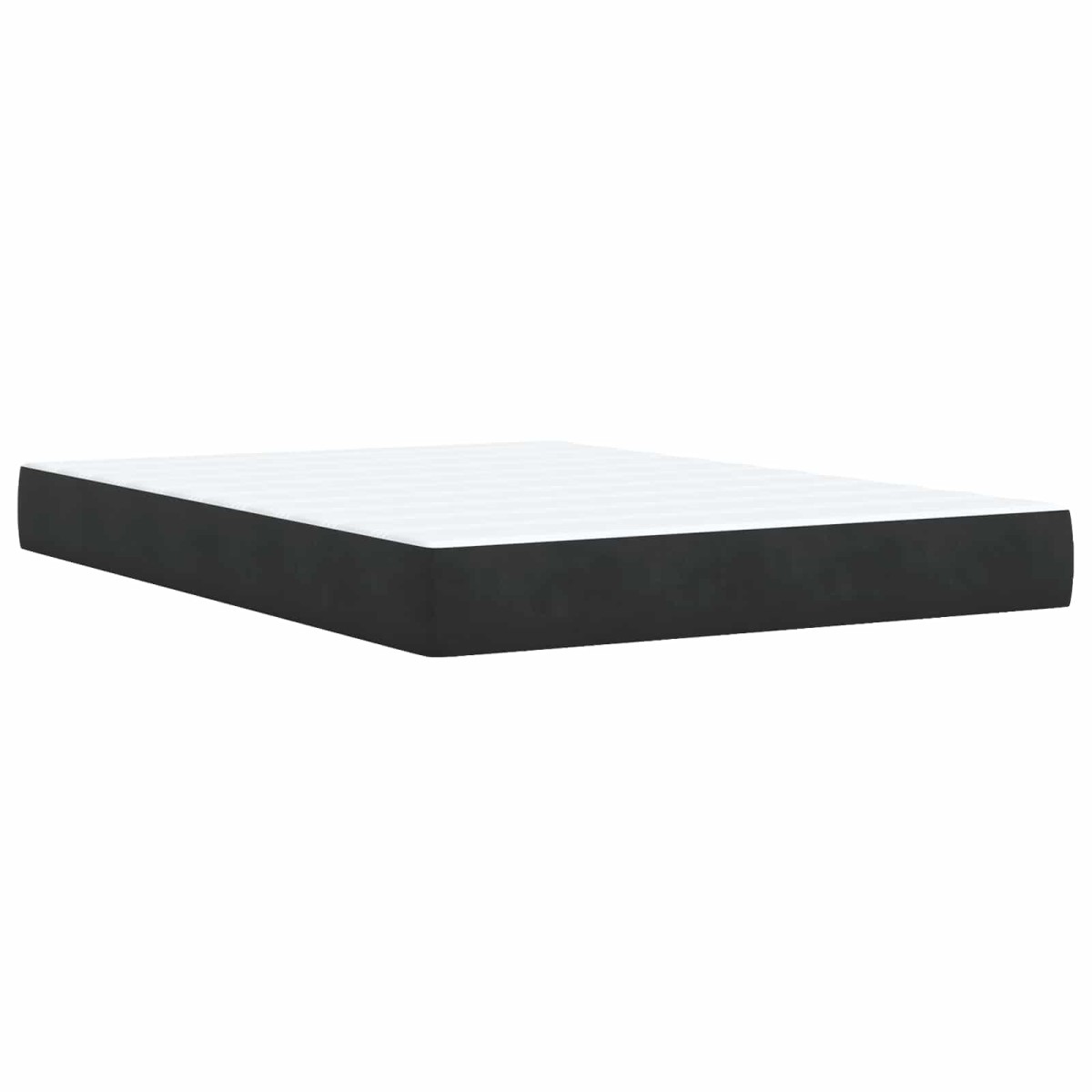 vidaXL Κρεβάτι Ottoman με στρώμα Μαύρο 140 x 200 cm Βελούδο