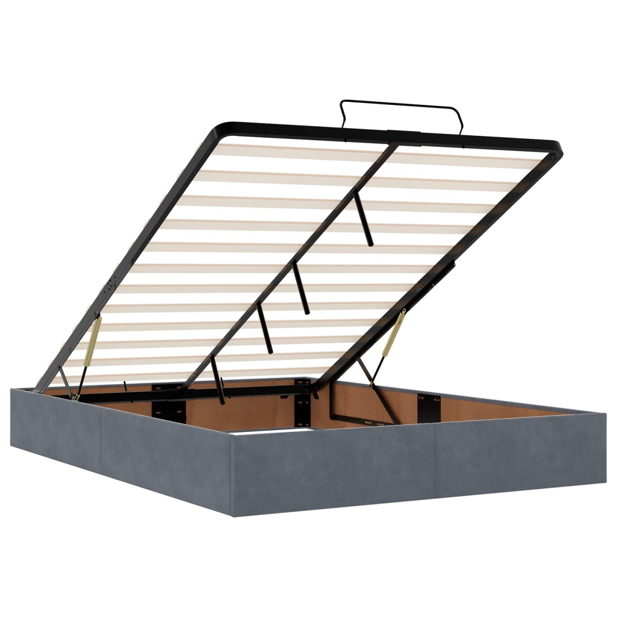 vidaXL Κρεβάτι Ottoman με στρώμα Σκούρο Γκρι 160 x 200 cm Βελούδο