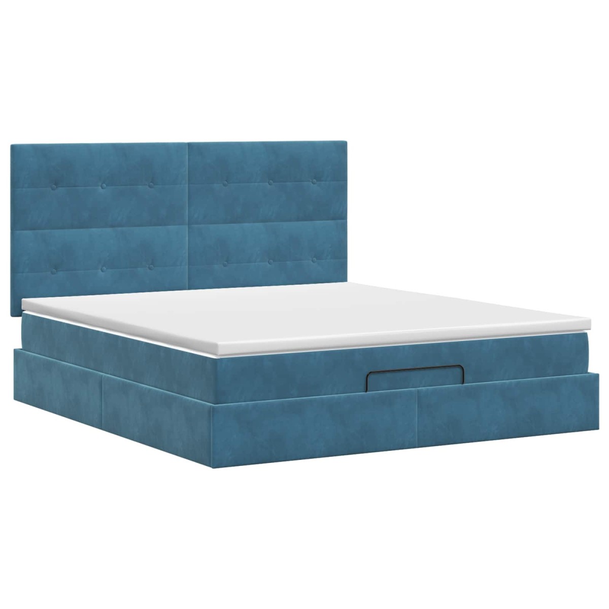 vidaXL Κρεβάτι Ottoman με στρώμα Σκούρο Μπλε 160 x 200 cm Βελούδο