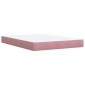 vidaXL Κρεβάτι Ottoman με στρώμα με κεφαλάρι Ροζ 160 x 200 cm Βελούδο