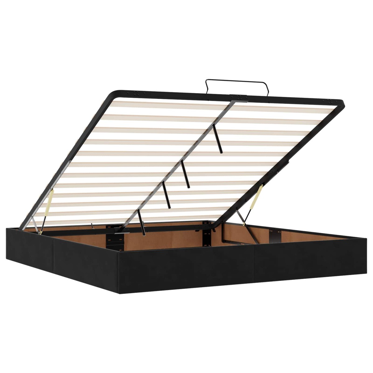 vidaXL Κρεβάτι Ottoman με στρώμα Μαύρο 180 x 200 cm Βελούδο