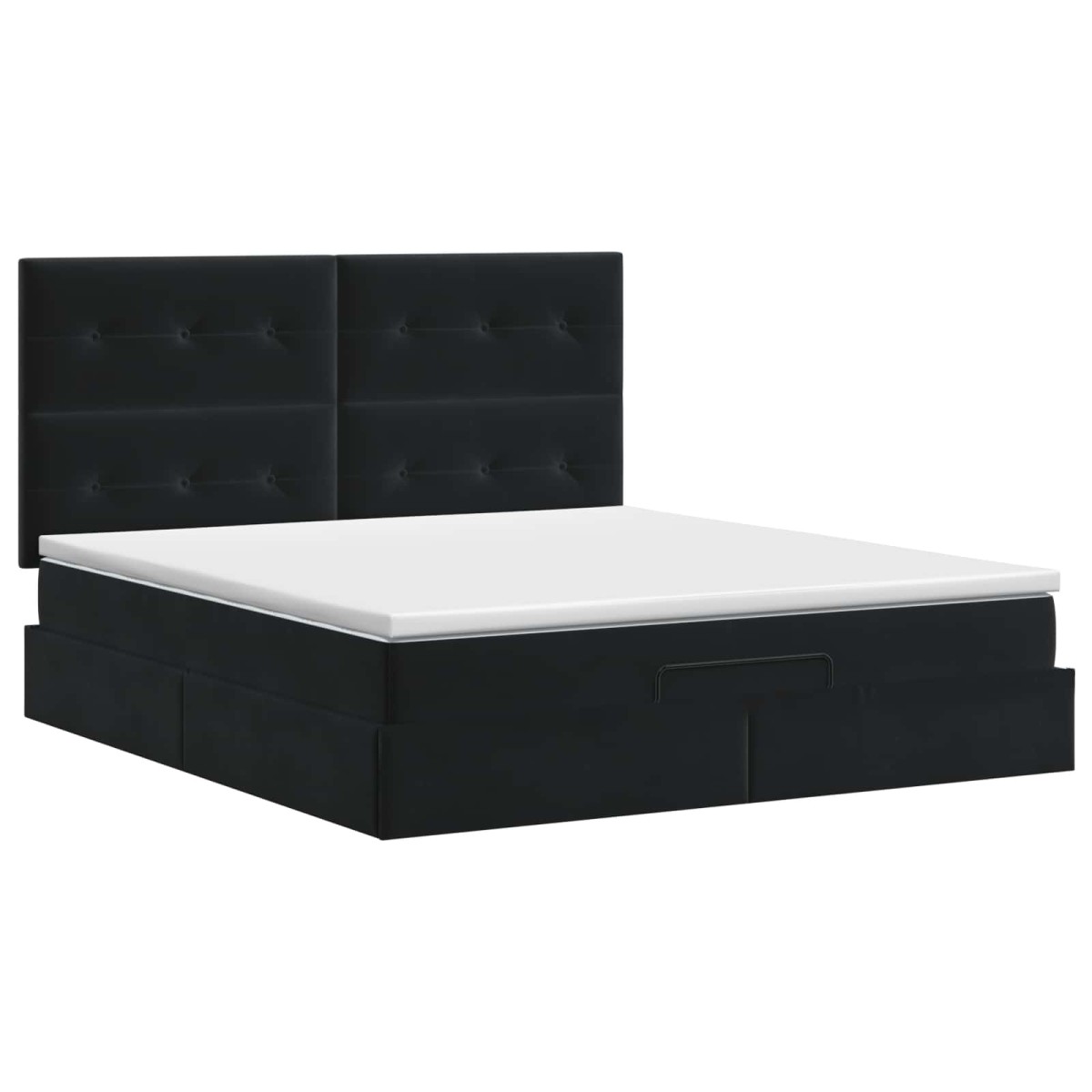 vidaXL Κρεβάτι Ottoman με στρώμα Μαύρο 180 x 200 cm Βελούδο