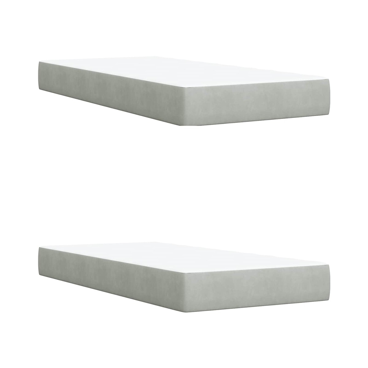 vidaXL Κρεβάτι Ottoman με στρώμα Ανοιχτό γκρι 200 x 200 cm Βελούδο