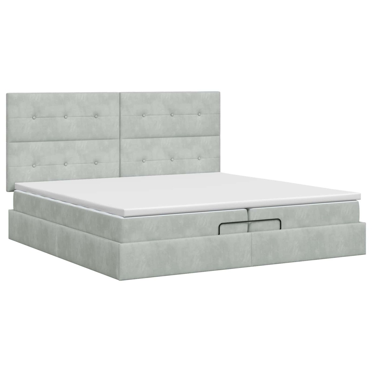 vidaXL Κρεβάτι Ottoman με στρώμα Ανοιχτό γκρι 200 x 200 cm Βελούδο