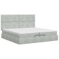 vidaXL Κρεβάτι Ottoman με στρώμα Ανοιχτό γκρι 200 x 200 cm Βελούδο