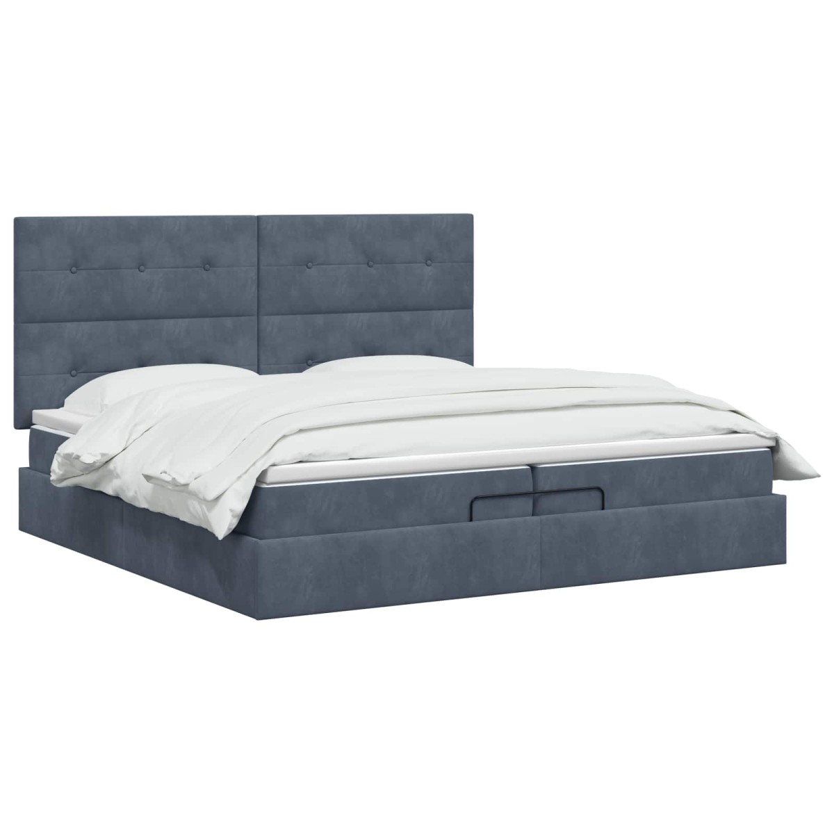 vidaXL Κρεβάτι Ottoman με στρώμα Σκούρο Γκρι 200 x 200 cm Βελούδο
