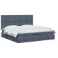 vidaXL Κρεβάτι Ottoman με στρώμα Σκούρο Γκρι 200 x 200 cm Βελούδο