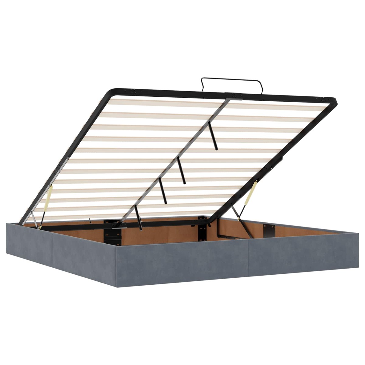vidaXL Κρεβάτι Ottoman με στρώμα Σκούρο Γκρι 200 x 200 cm Βελούδο
