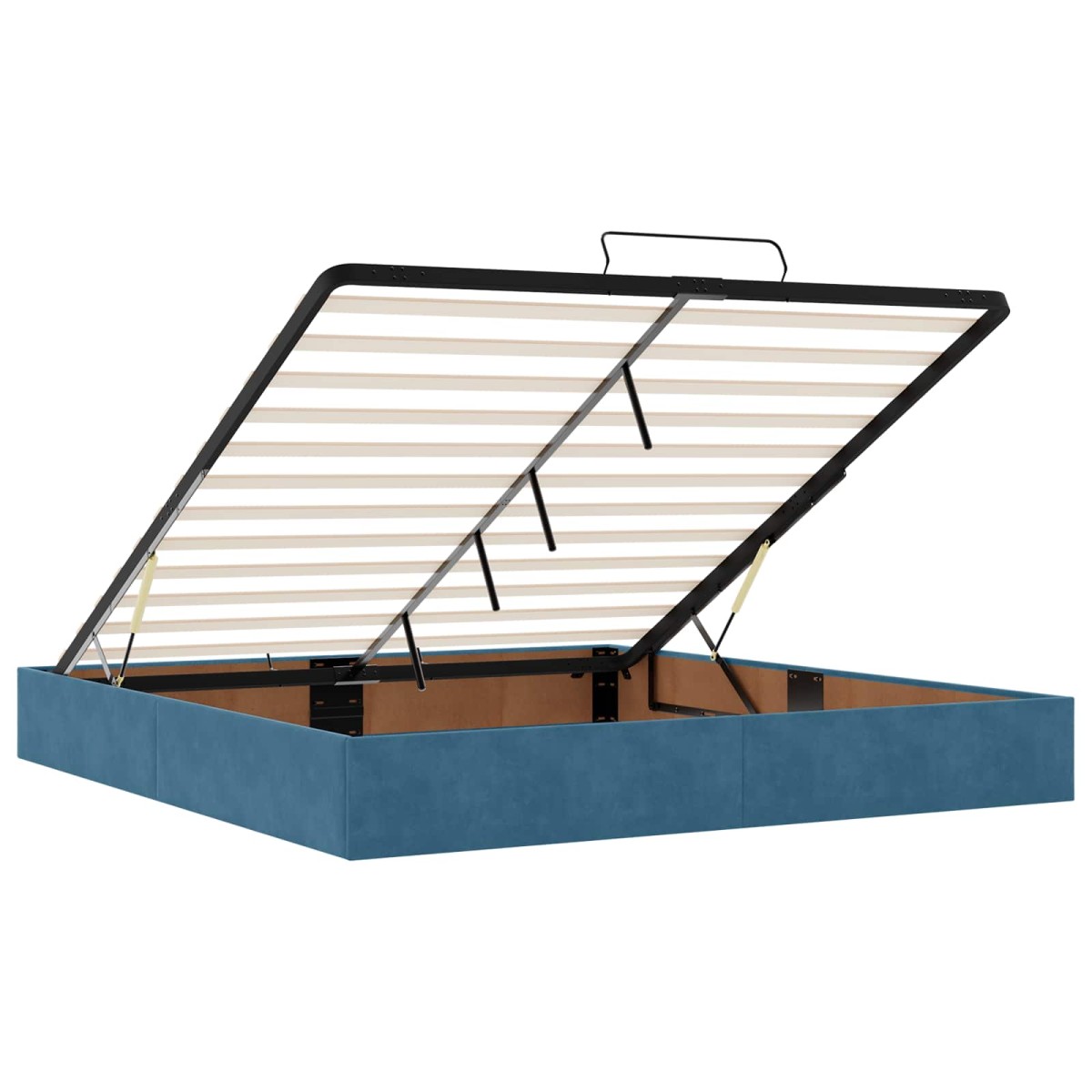 vidaXL Κρεβάτι Ottoman με στρώμα Σκούρο Μπλε 200 x 200 cm Βελούδο