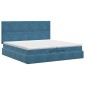 vidaXL Κρεβάτι Ottoman με στρώμα Σκούρο Μπλε 200 x 200 cm Βελούδο